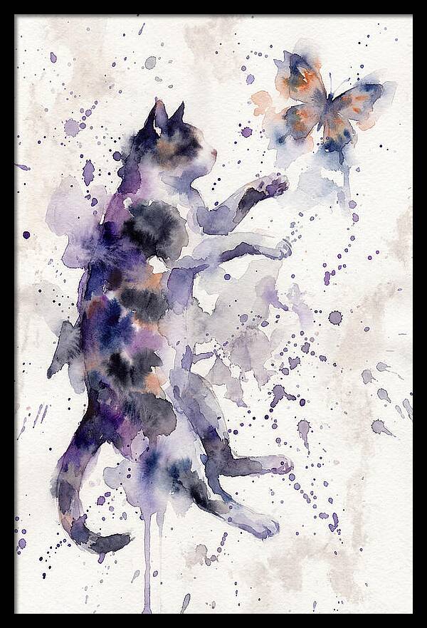 Cat Chasing A Butterfly