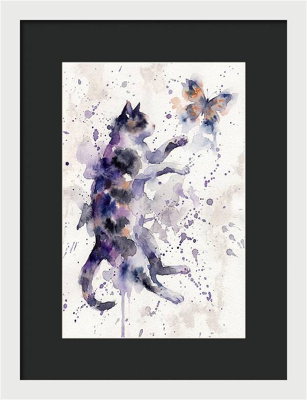 Cat Chasing A Butterfly