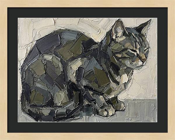 Cat In Palette Knife Style