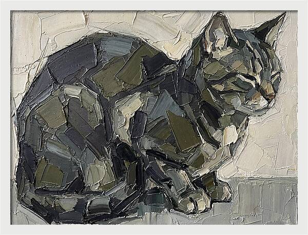 Cat In Palette Knife Style