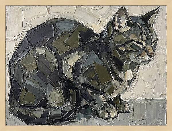 Cat In Palette Knife Style