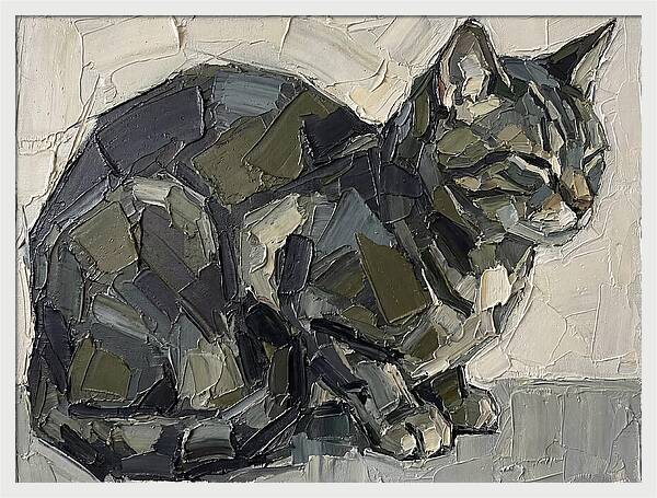 Cat In Palette Knife Style