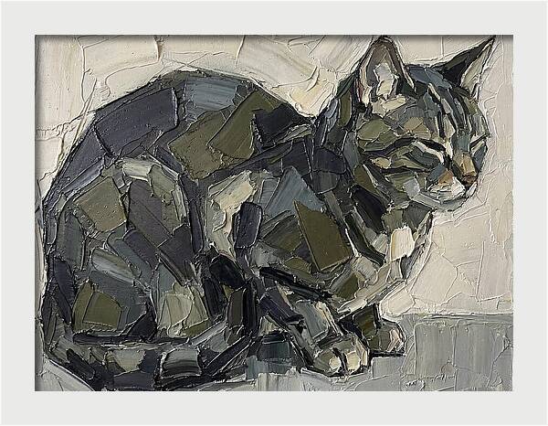 Cat In Palette Knife Style