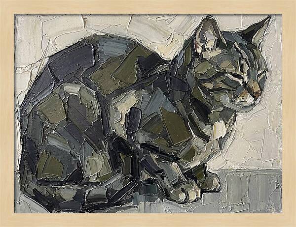 Cat In Palette Knife Style
