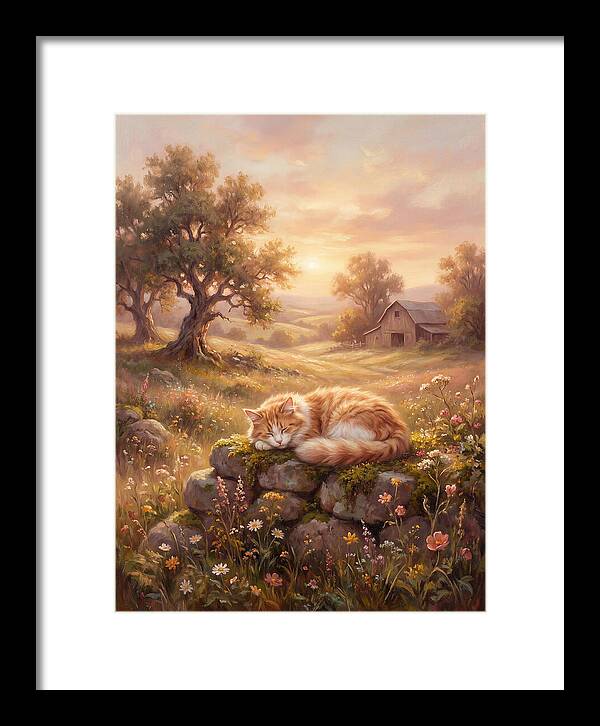 Cat In Serene Landscape