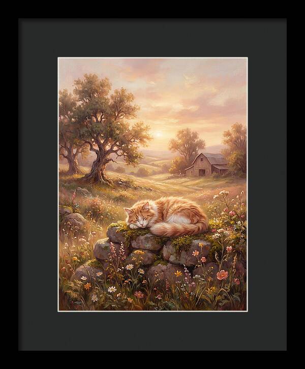 Cat In Serene Landscape