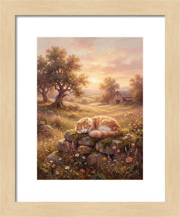Cat In Serene Landscape