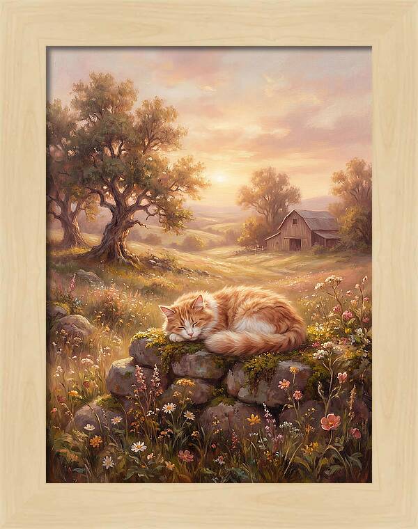 Cat In Serene Landscape
