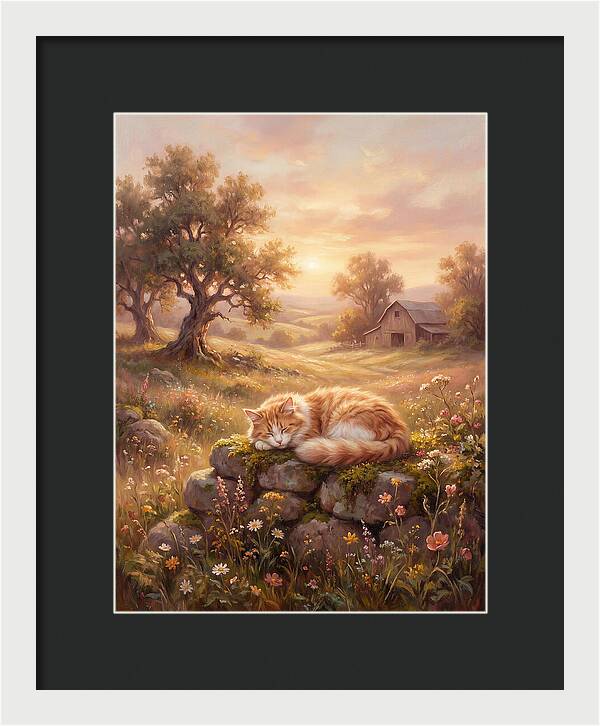Cat In Serene Landscape