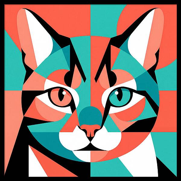 Cat Pop Art Style