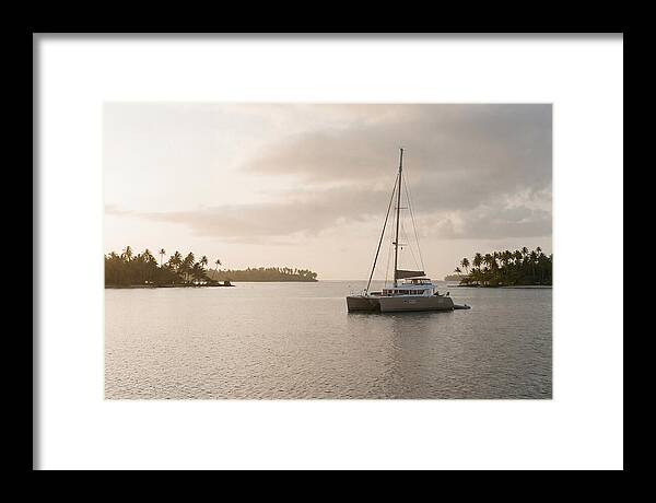 Catamaran Anchored In Tropical Lagoon