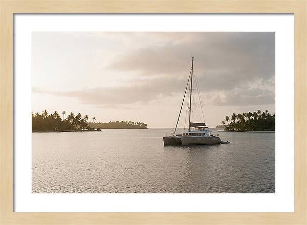 Catamaran Anchored In Tropical Lagoon