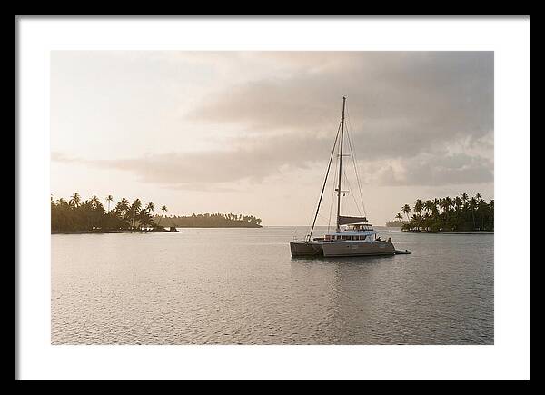 Catamaran Anchored In Tropical Lagoon