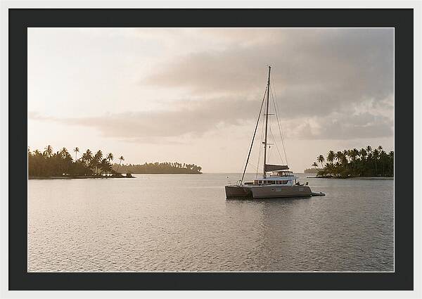 Catamaran Anchored In Tropical Lagoon