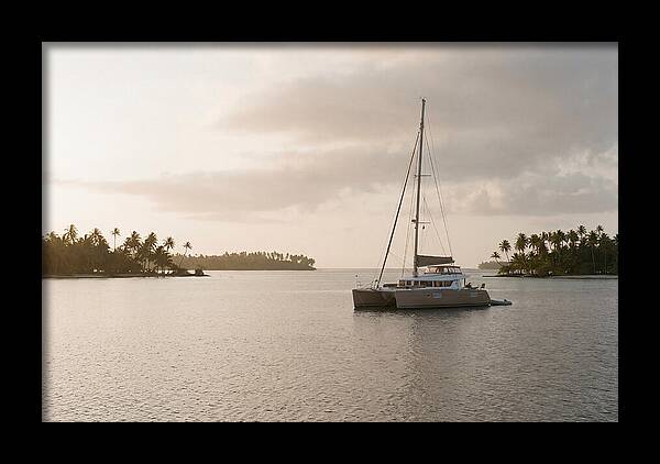 Catamaran Anchored In Tropical Lagoon