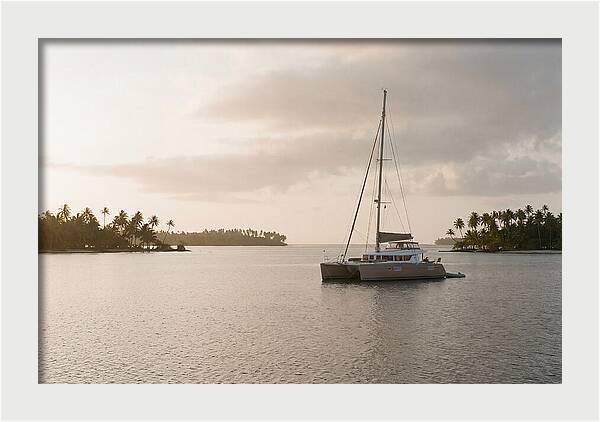 Catamaran Anchored In Tropical Lagoon