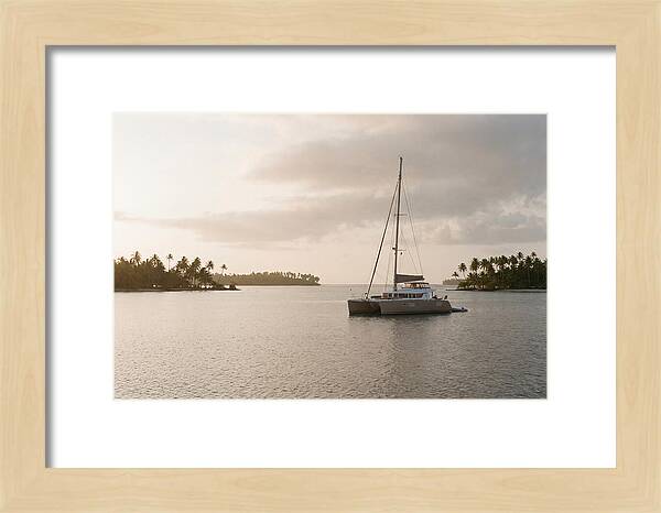 Catamaran Anchored In Tropical Lagoon