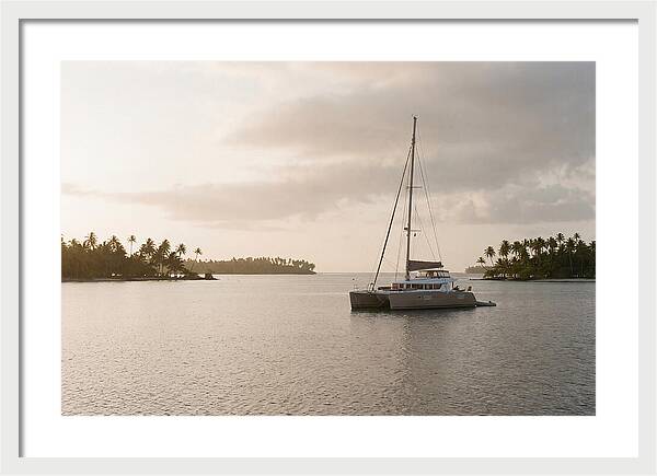 Catamaran Anchored In Tropical Lagoon