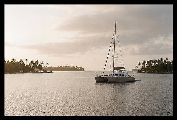 Catamaran Anchored In Tropical Lagoon