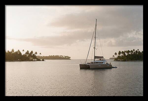 Catamaran Anchored In Tropical Lagoon
