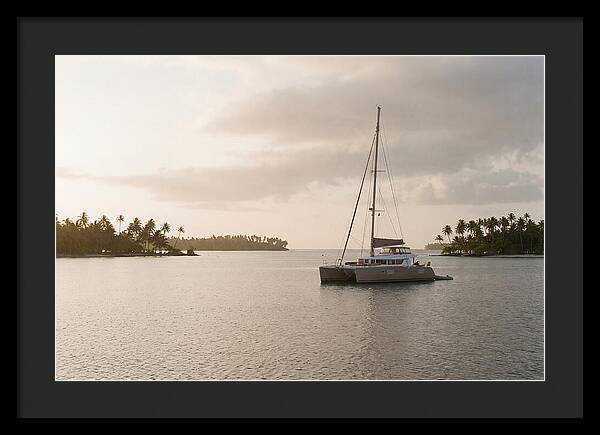 Catamaran Anchored In Tropical Lagoon