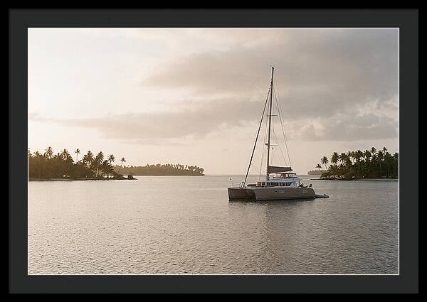 Catamaran Anchored In Tropical Lagoon