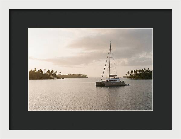 Catamaran Anchored In Tropical Lagoon