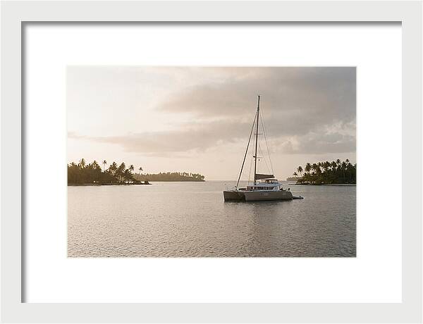 Catamaran Anchored In Tropical Lagoon