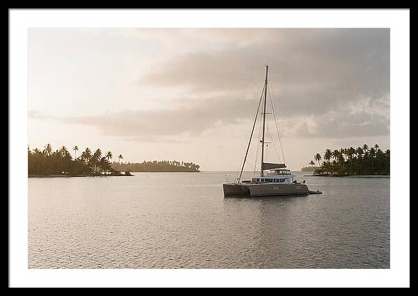 Catamaran Anchored In Tropical Lagoon