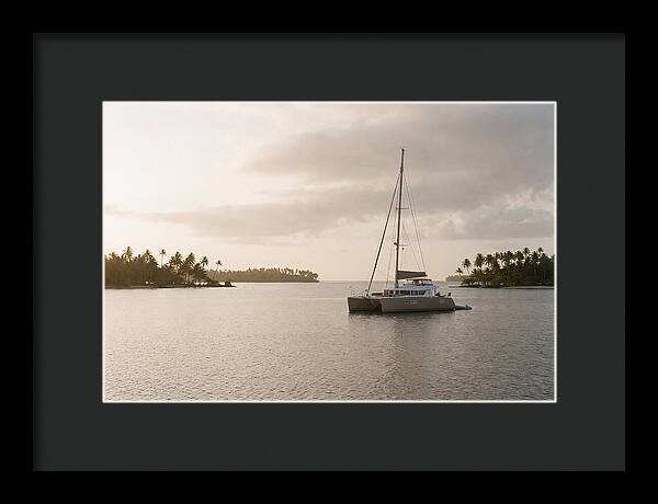 Catamaran Anchored In Tropical Lagoon