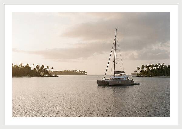 Catamaran Anchored In Tropical Lagoon