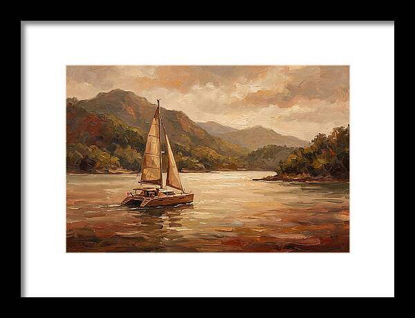 Catamaran Sailing In Tranquil Waters