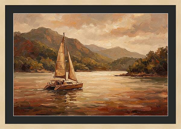 Catamaran Sailing In Tranquil Waters