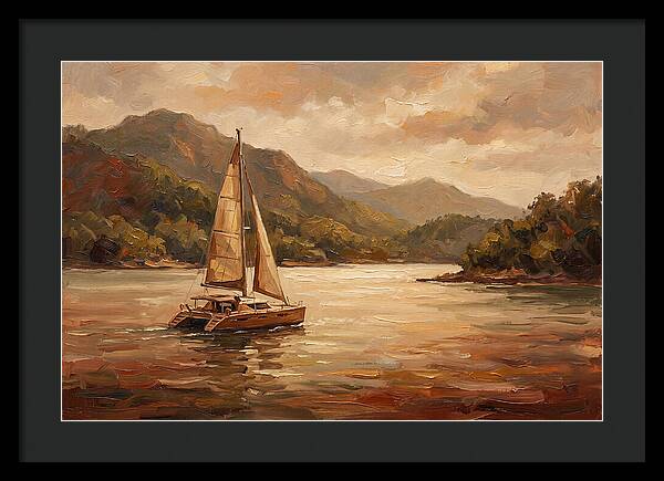 Catamaran Sailing In Tranquil Waters