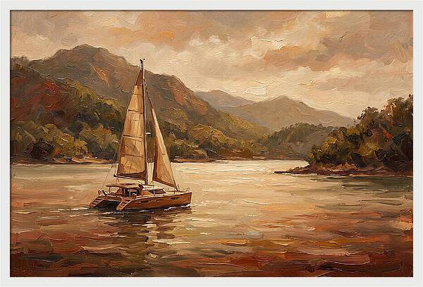 Catamaran Sailing In Tranquil Waters