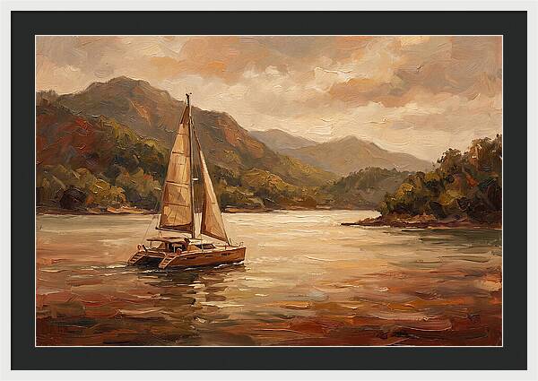 Catamaran Sailing In Tranquil Waters