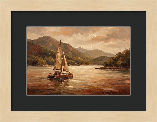 Catamaran Sailing In Tranquil Waters