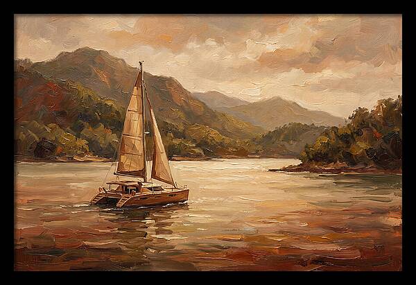 Catamaran Sailing In Tranquil Waters