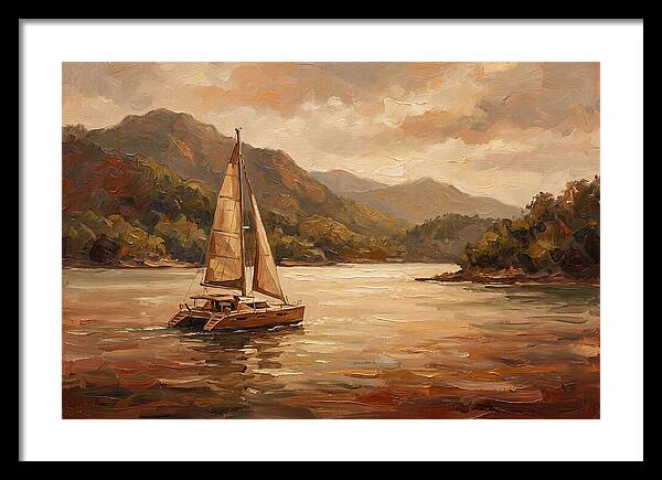 Catamaran Sailing In Tranquil Waters