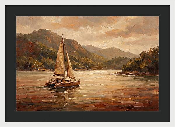 Catamaran Sailing In Tranquil Waters