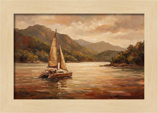 Catamaran Sailing In Tranquil Waters