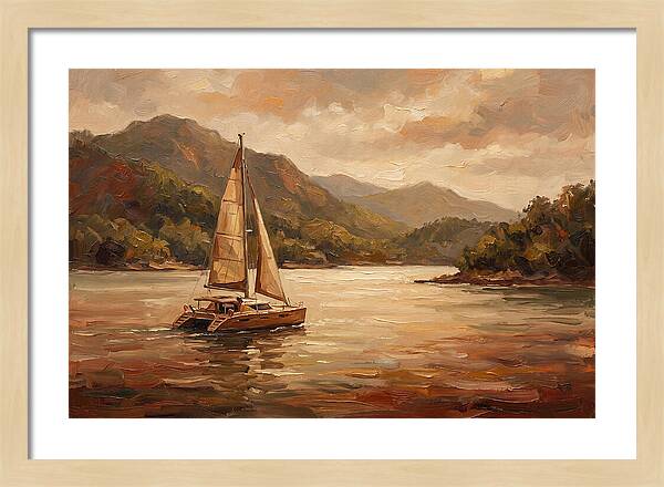 Catamaran Sailing In Tranquil Waters
