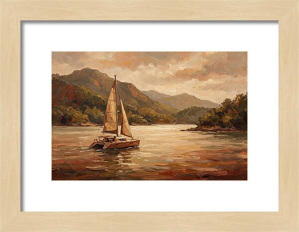 Catamaran Sailing In Tranquil Waters