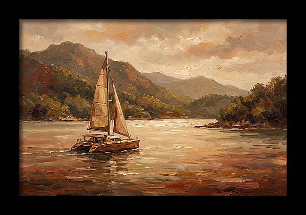 Catamaran Sailing In Tranquil Waters