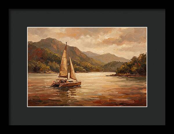 Catamaran Sailing In Tranquil Waters