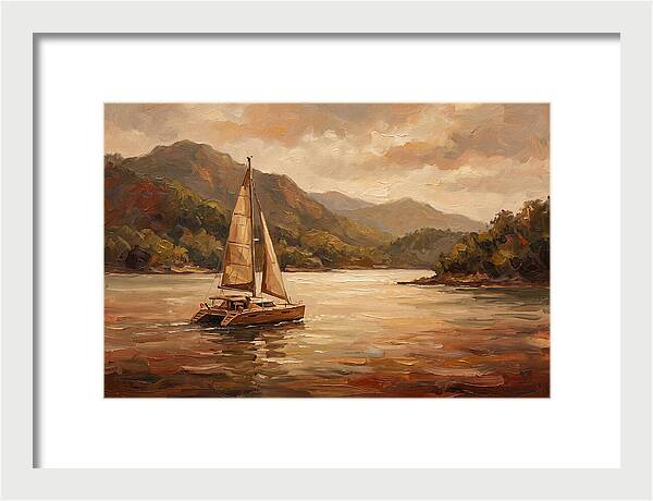 Catamaran Sailing In Tranquil Waters