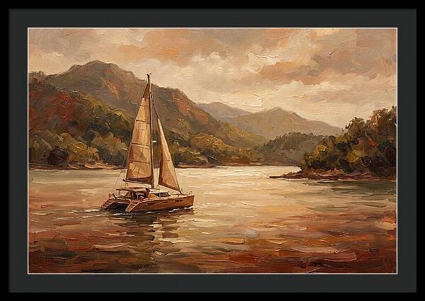 Catamaran Sailing In Tranquil Waters