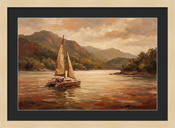 Catamaran Sailing In Tranquil Waters