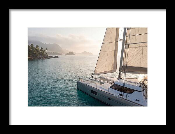 Catamaran Sailing In Tropical Paradise