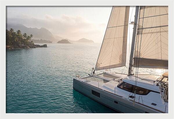 Catamaran Sailing In Tropical Paradise